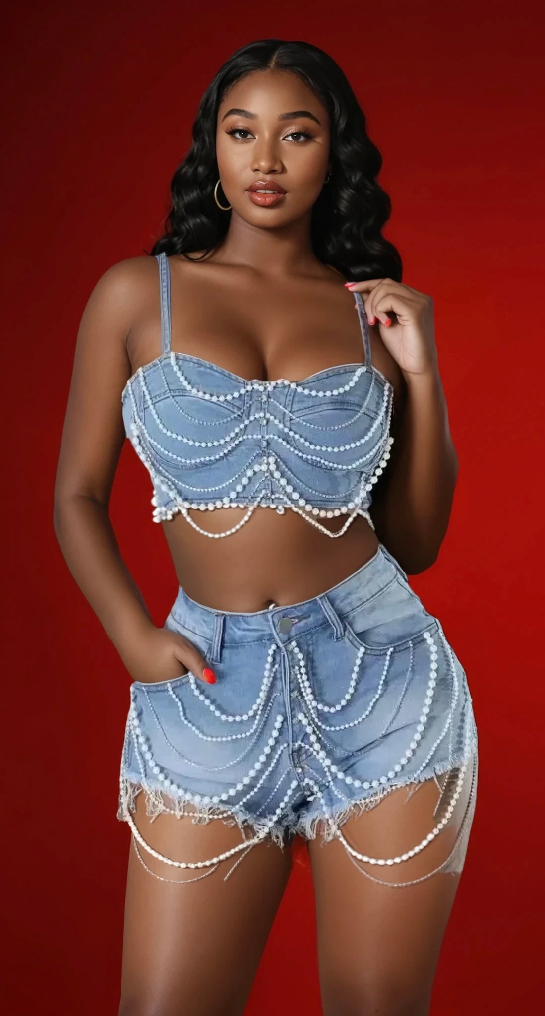 Lose Control Demin Short Set