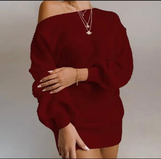 Queen Off The Shoulder Mini Dress